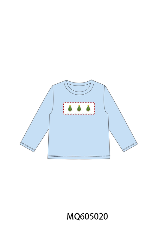 PO91 Blue christmas tree embroidery collection - ETA early November to LC