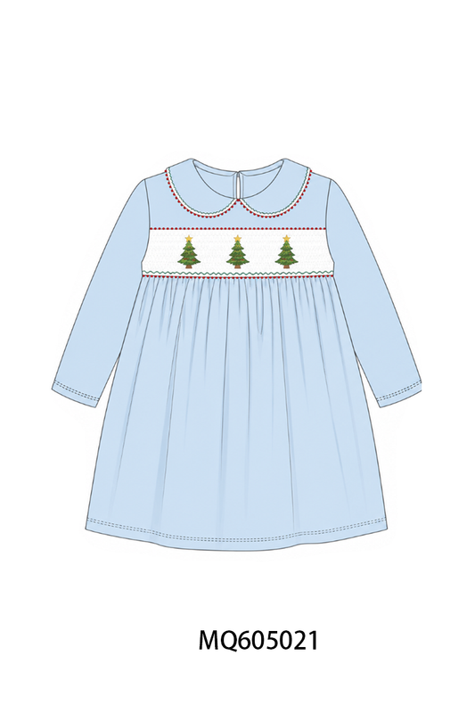 PO91 Blue christmas tree embroidery collection - ETA early November to LC