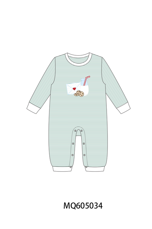 PO91 Green stripe letter milk cookie applique collection - ETA early November to LC