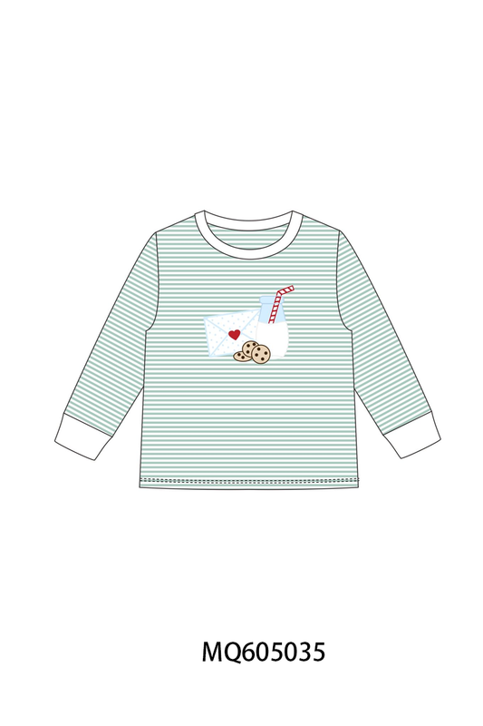 PO91 Green stripe letter milk cookie applique collection - ETA early November to LC