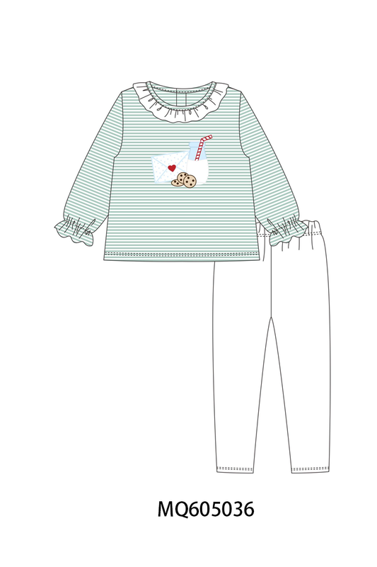 PO91 Green stripe letter milk cookie applique collection - ETA early November to LC