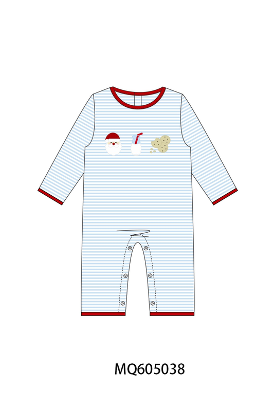 PO91 Blue&pink stripe christmas santa claus milk cookie embroidery collection - ETA early November to LC