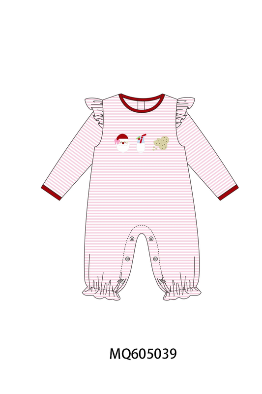 PO91 Blue&pink stripe christmas santa claus milk cookie embroidery collection - ETA early November to LC