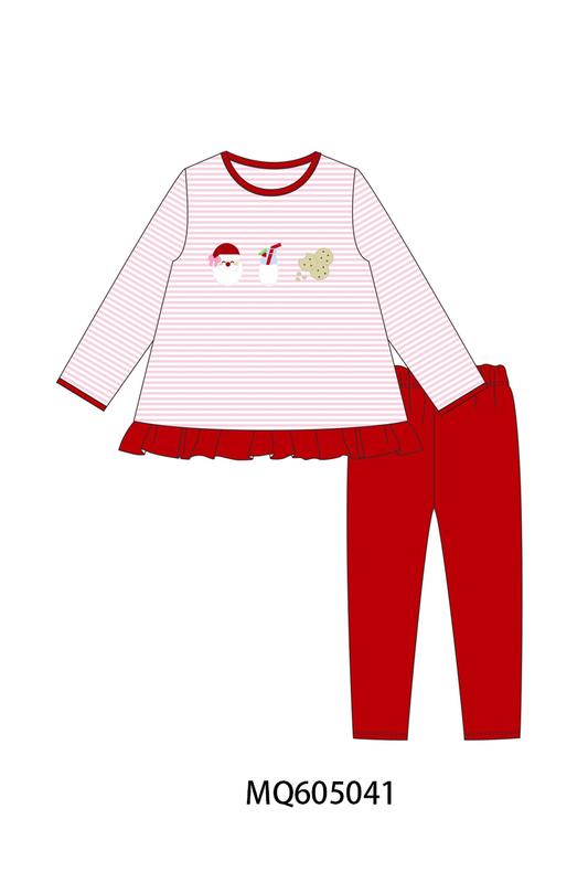 PO91 Blue&pink stripe christmas santa claus milk cookie embroidery collection - ETA early November to LC