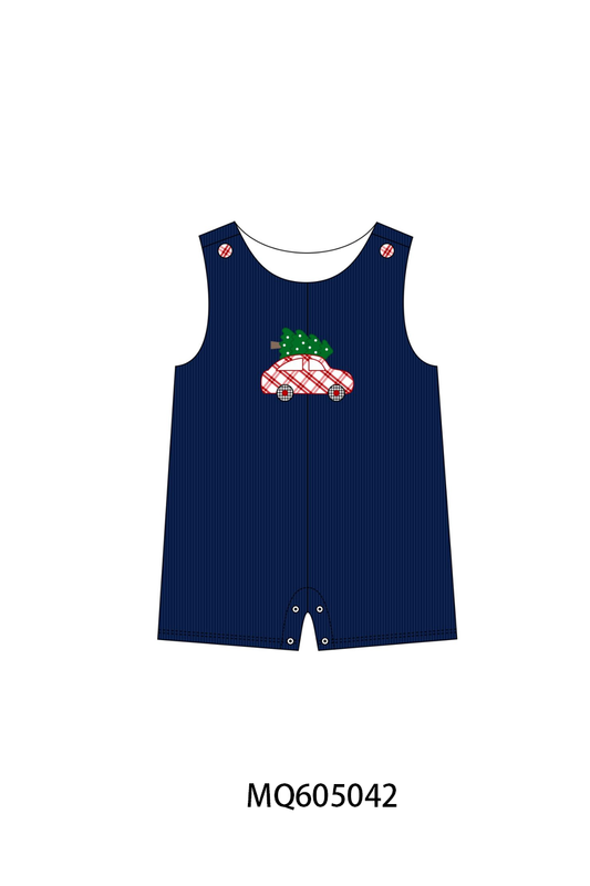 PO91 Navy christmas tree car embroidery collection - ETA early November to LC