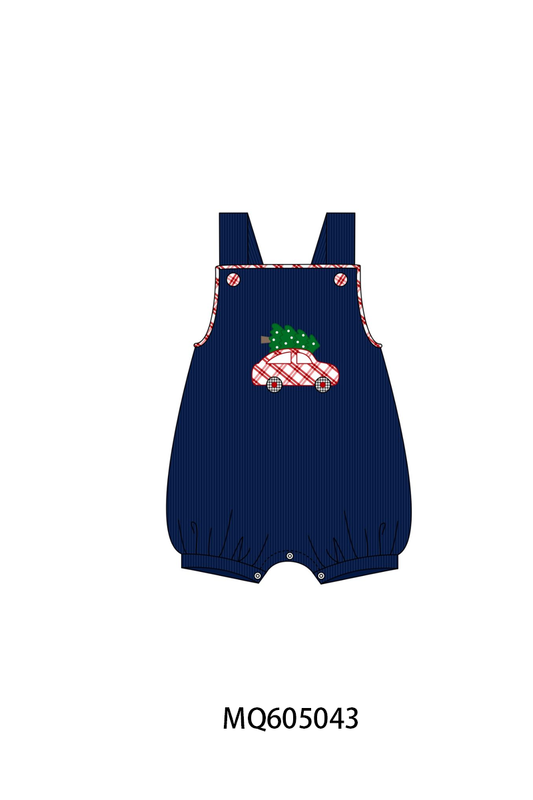 PO91 Navy christmas tree car embroidery collection - ETA early November to LC