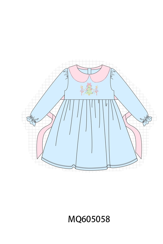 PO91 Blue christmas tree ballet embroidery collection - ETA early November to LC