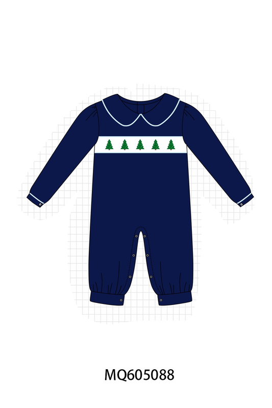 PO91 Navy christmas tree embroidery collection - ETA early November to LC