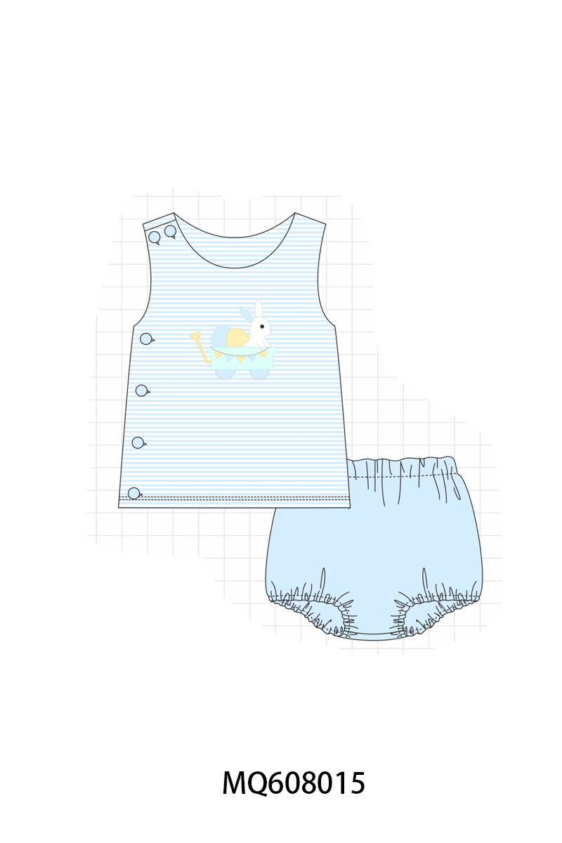 ETA MARCH 2026-po103 Pink&blue easter bunny egg applique stripe collection