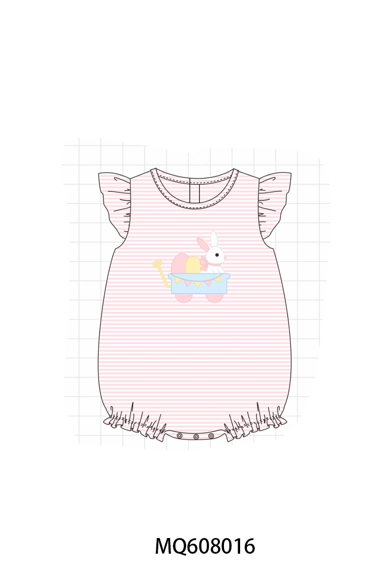 ETA MARCH 2026-po103 Pink&blue easter bunny egg applique stripe collection