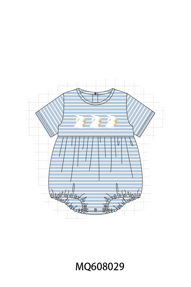 ETA MARCH 2026-po103 Pink&blue stripe easter bunny carrot embroidery collection
