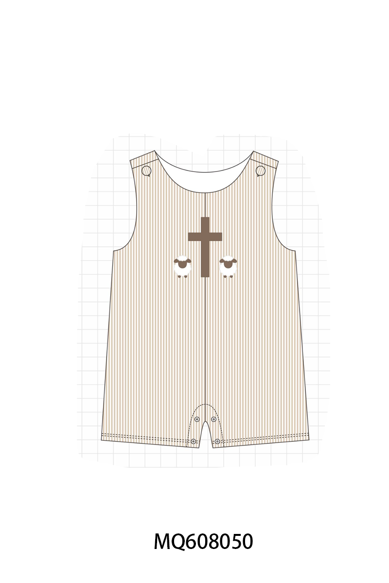 ETA MARCH 2026-po103 Khaki cross sheep embroidery stripe collection