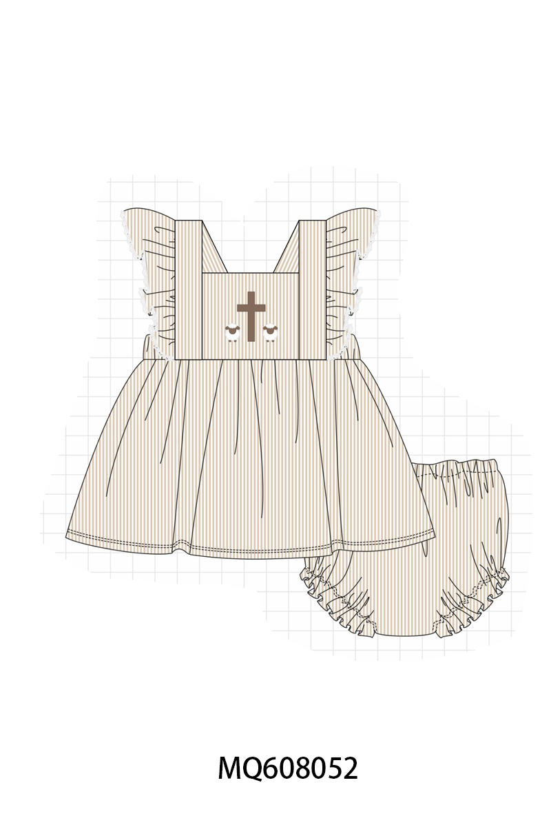 ETA MARCH 2026-po103 Khaki cross sheep embroidery stripe collection