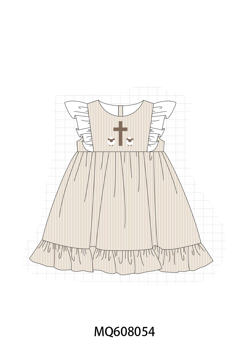 ETA MARCH 2026-po103 Khaki cross sheep embroidery stripe collection