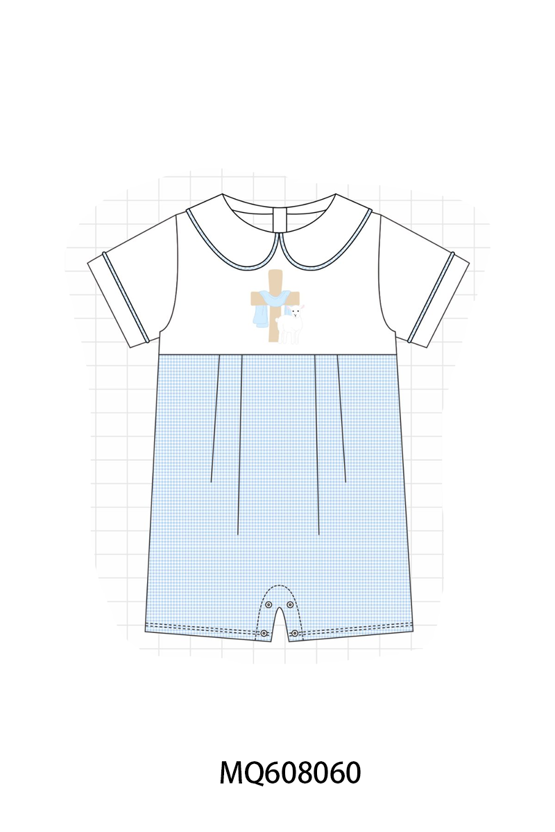 ETA MARCH 2026-po103 Blue easter cross lamb embroidery collection