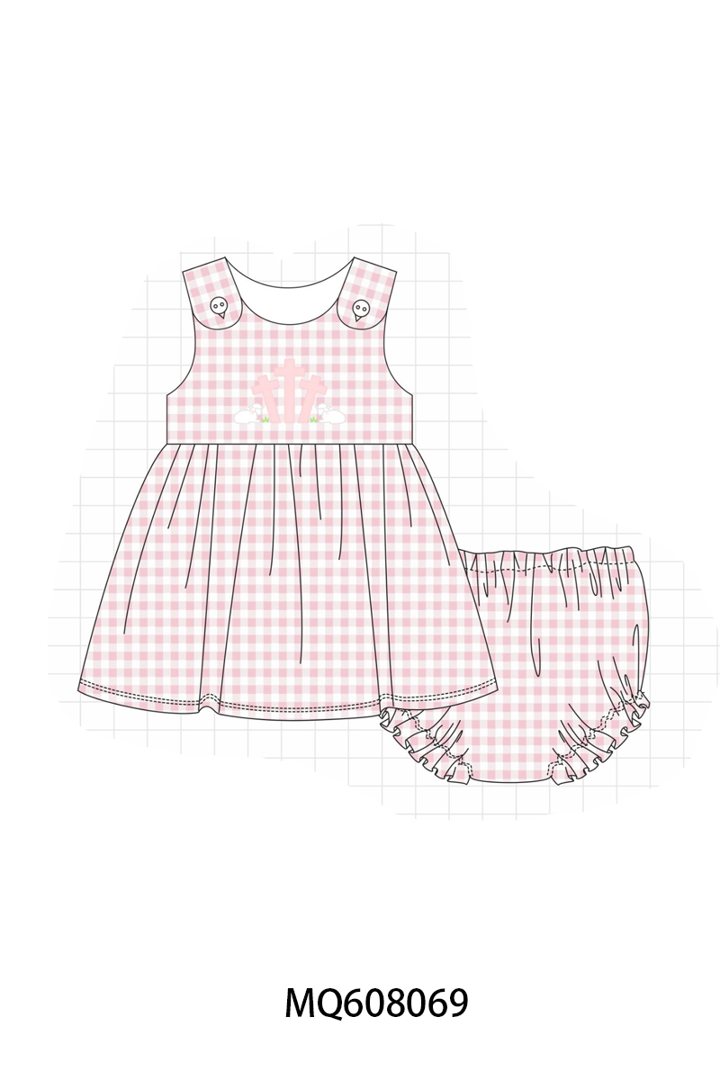 ETA MARCH 2026-po103 Pink&blue gingham cross sheep collection