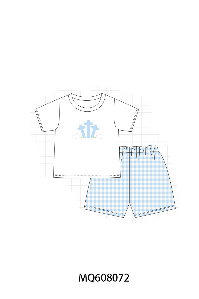 ETA MARCH 2026-po103 Pink&blue gingham cross sheep collection