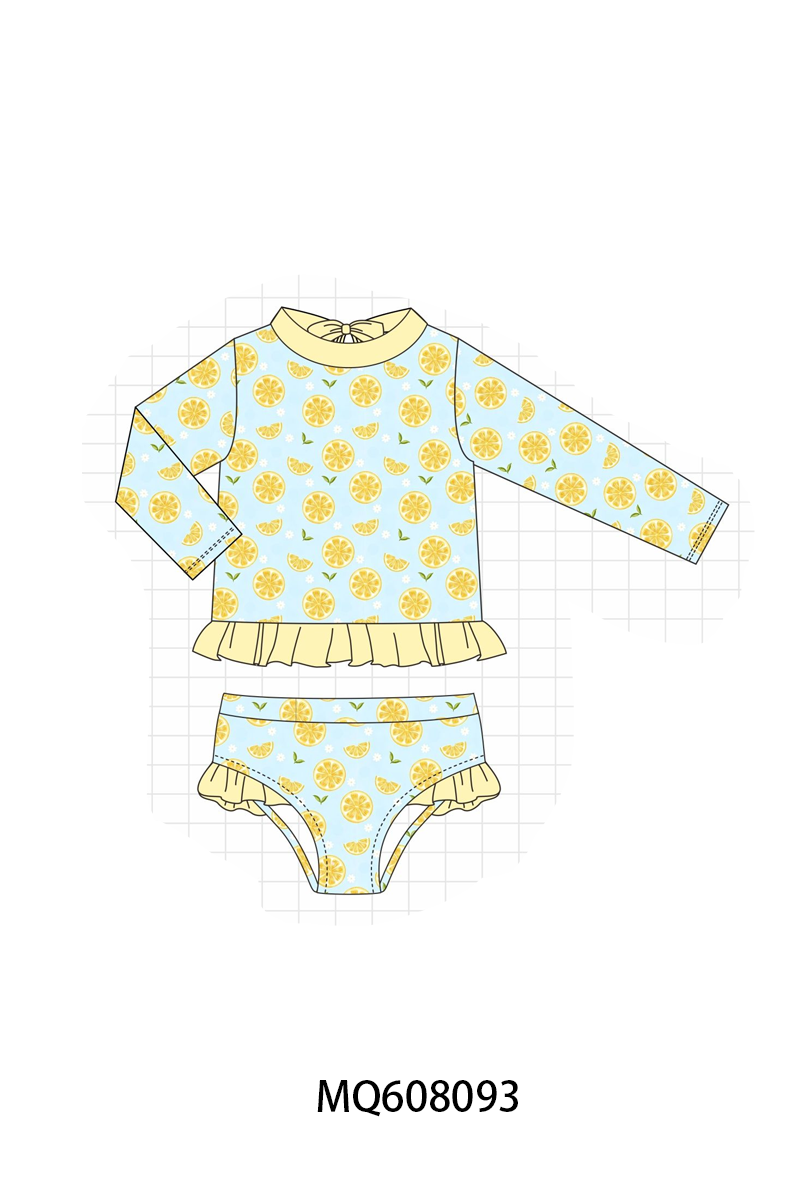 ETA MARCH 2026-po103 Yellow lemon print swimsuit collection