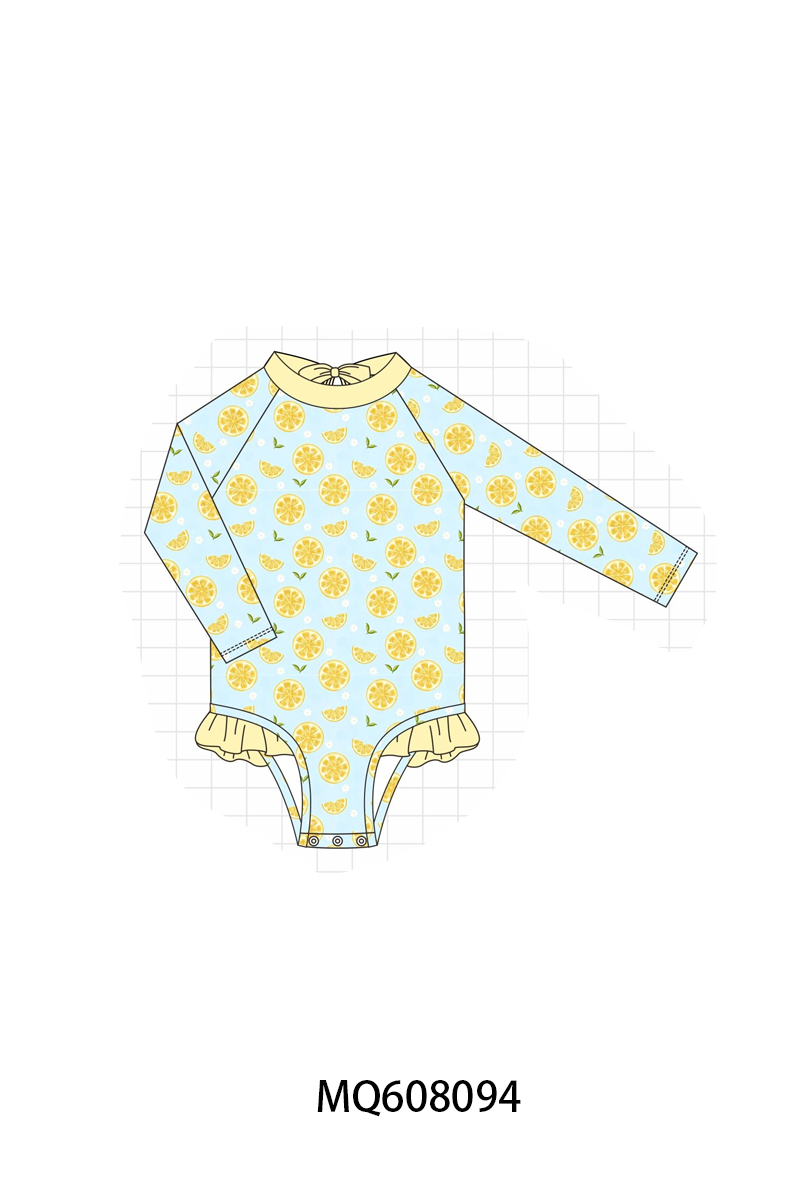 ETA MARCH 2026-po103 Yellow lemon print swimsuit collection
