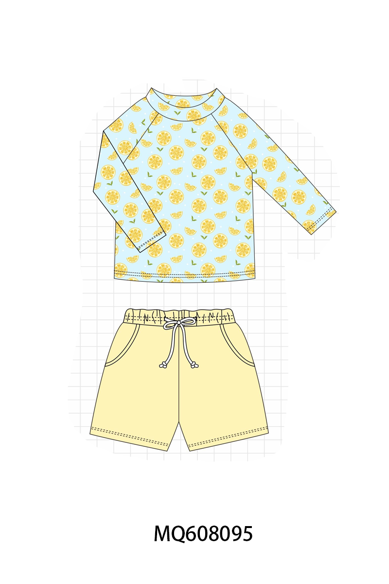ETA MARCH 2026-po103 Yellow lemon print swimsuit collection