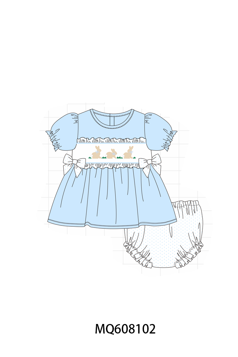 ETA MARCH 2026-po103 Blue easter bunny embroidery collection