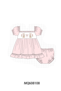 ETA MARCH 2026-po103 Pink bunny bow floral embroidery dot collection