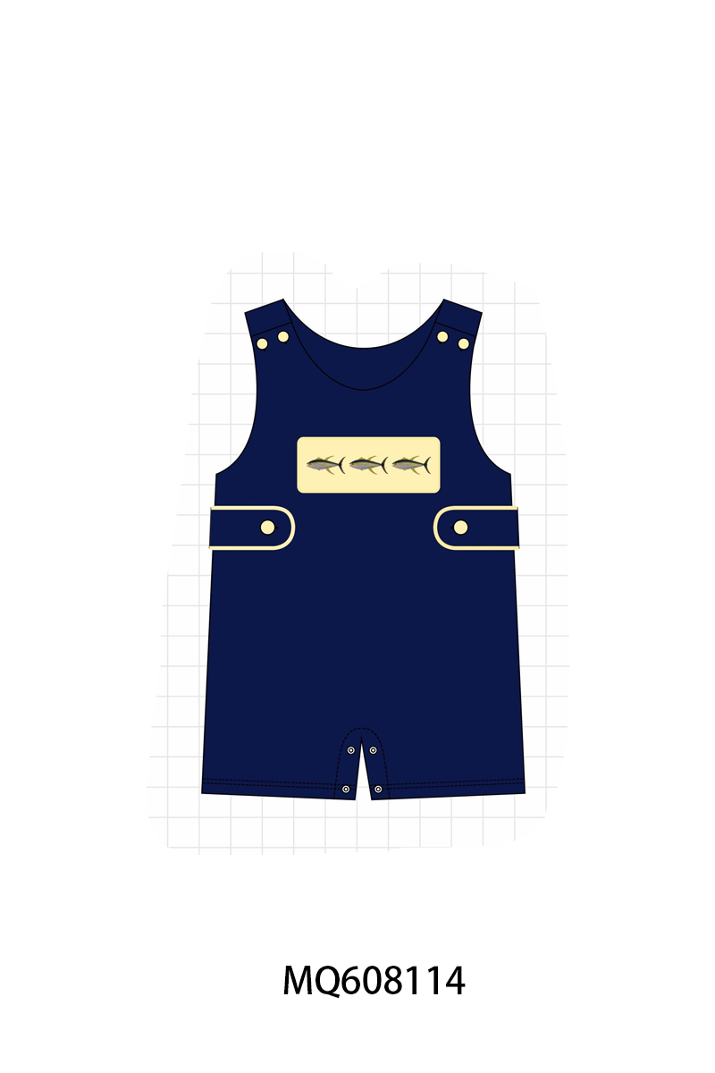 ETA MARCH 2026-po103 Navy fish embroidery collection
