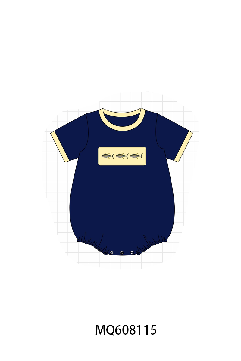 ETA MARCH 2026-po103 Navy fish embroidery collection