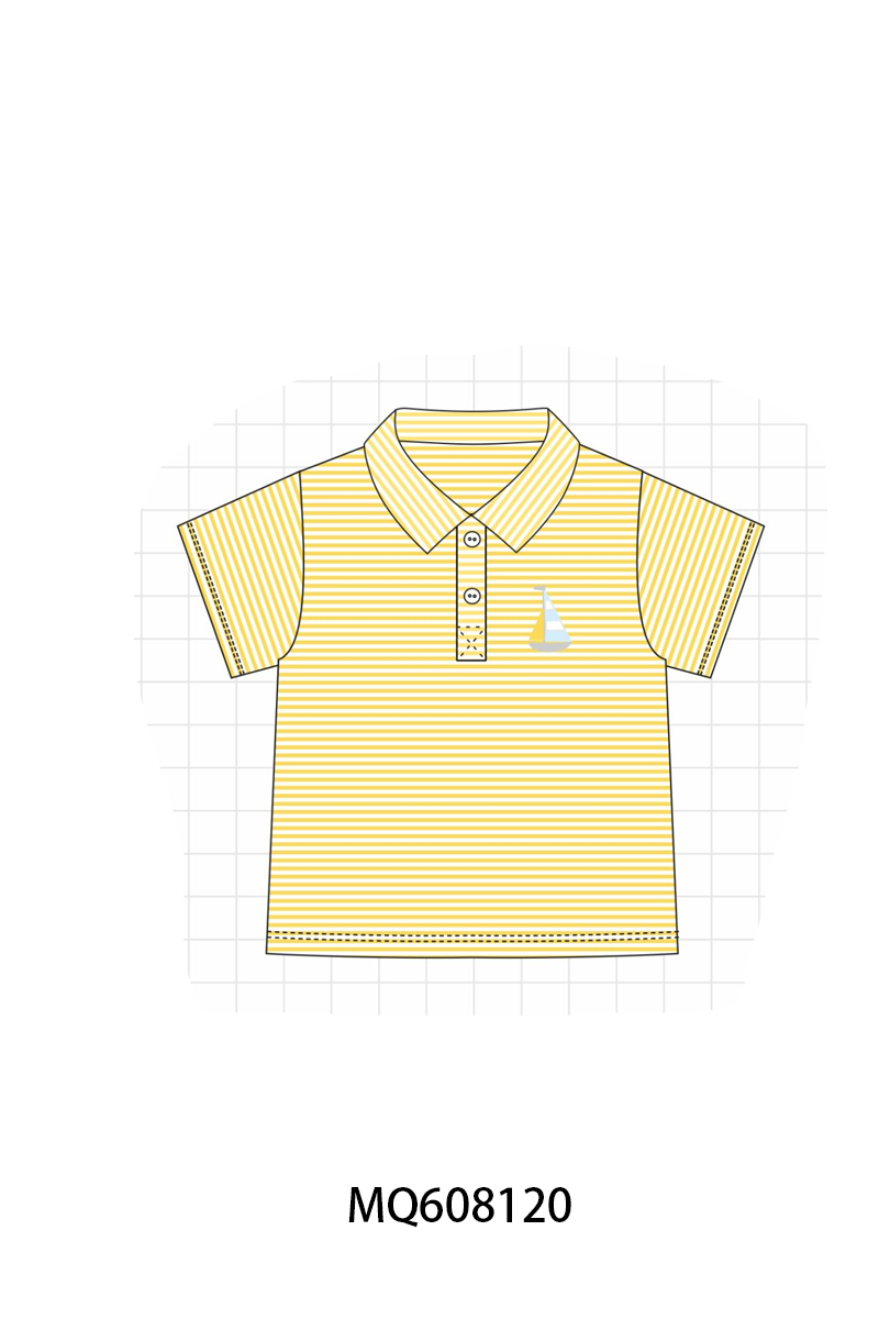 ETA MARCH 2026-po103 Mustard sailboat embroidery stripe collection