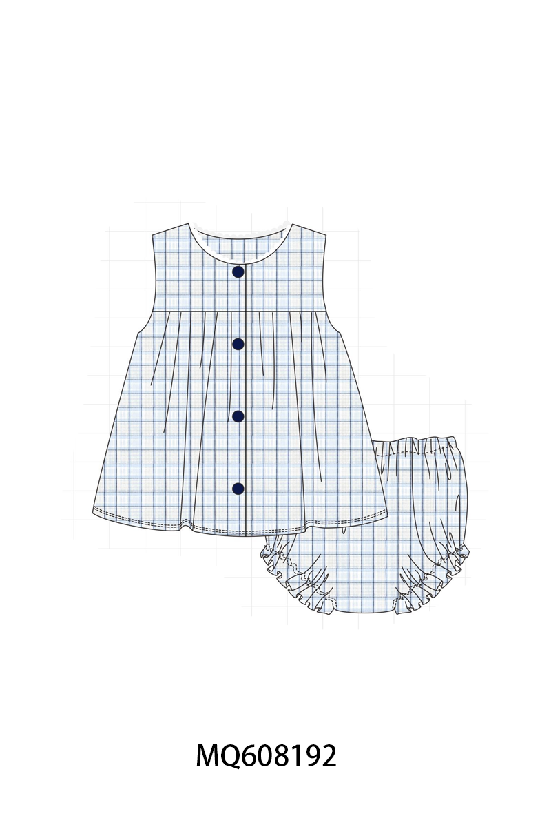 ETA MARCH 2026-po103 Navy shark embroidery plaid collection