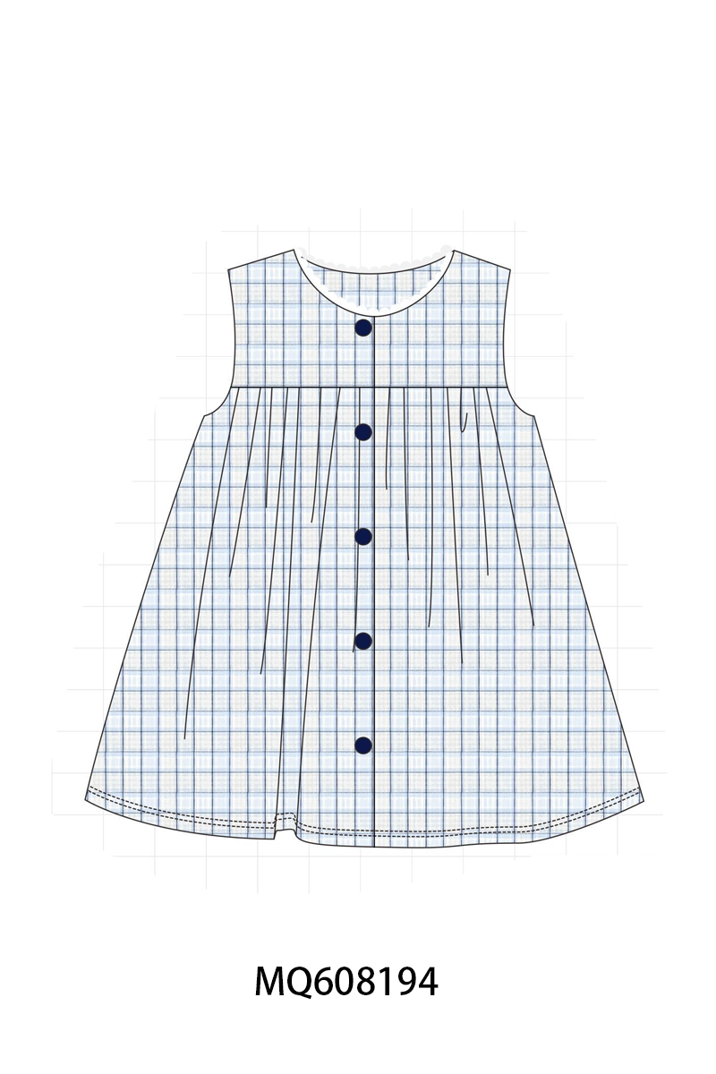 ETA MARCH 2026-po103 Navy shark embroidery plaid collection