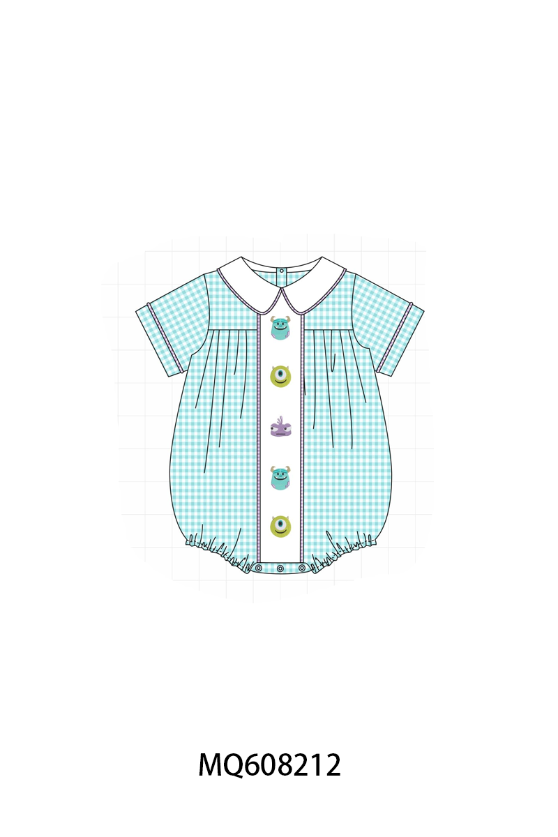 ETA MARCH 2026-po103 Blue gingham monster embroidery collection