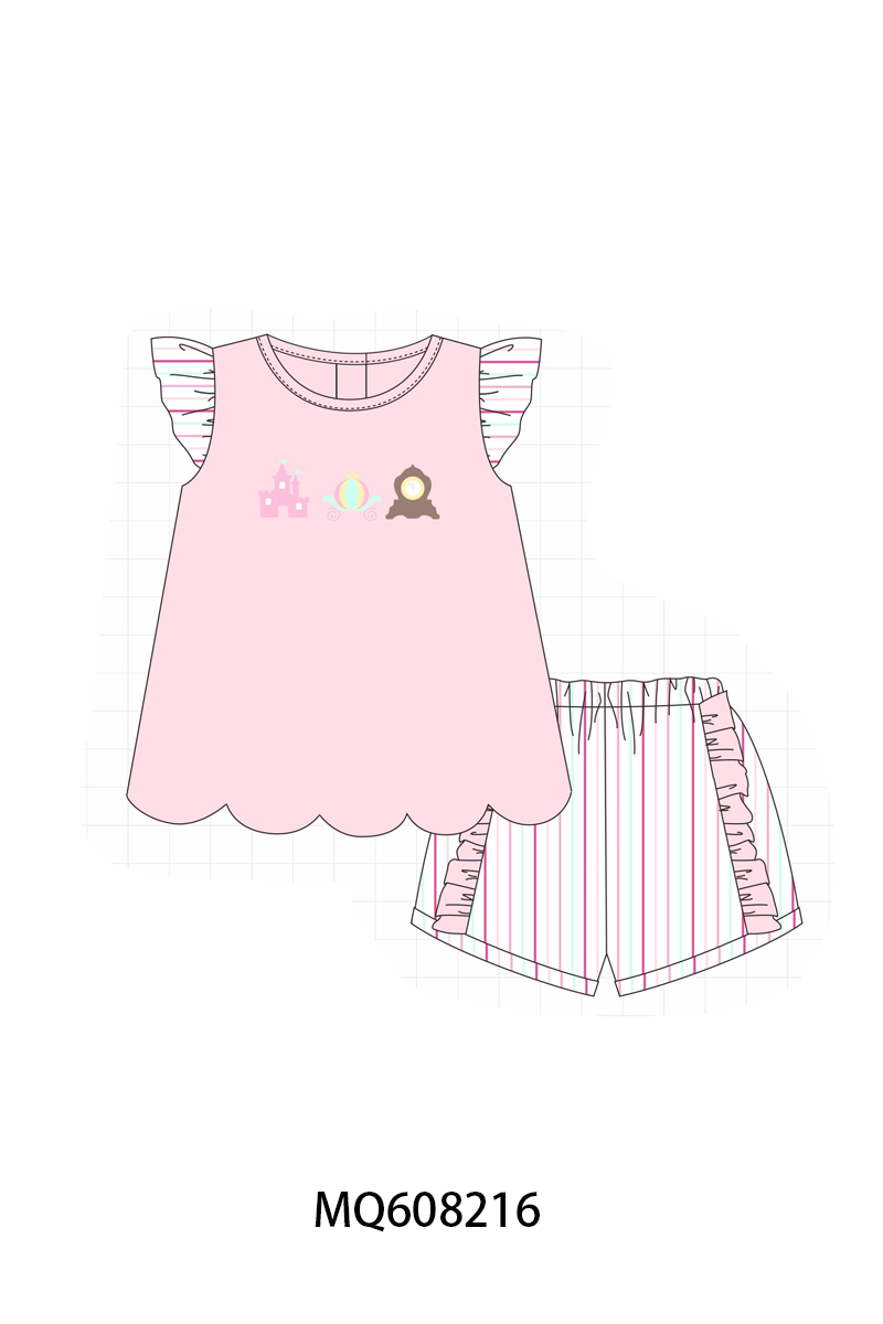 ETA MARCH 2026-po103 Pink castle embroidery ruffle collection