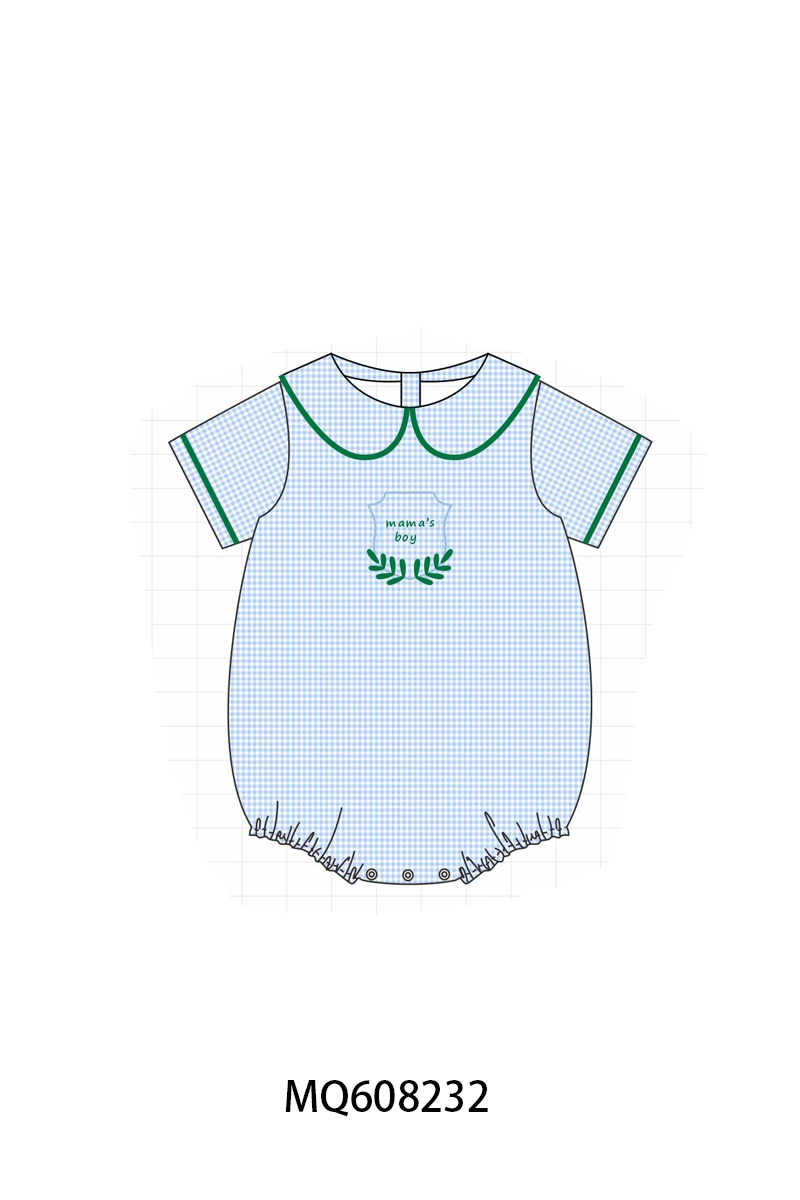 ETA MARCH 2026-po103 Blue gingham mama's girl embroidery colleciton