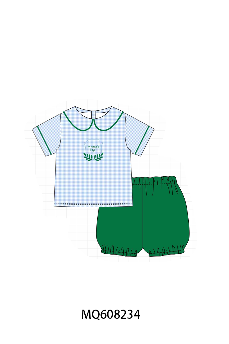 ETA MARCH 2026-po103 Blue gingham mama's girl embroidery colleciton