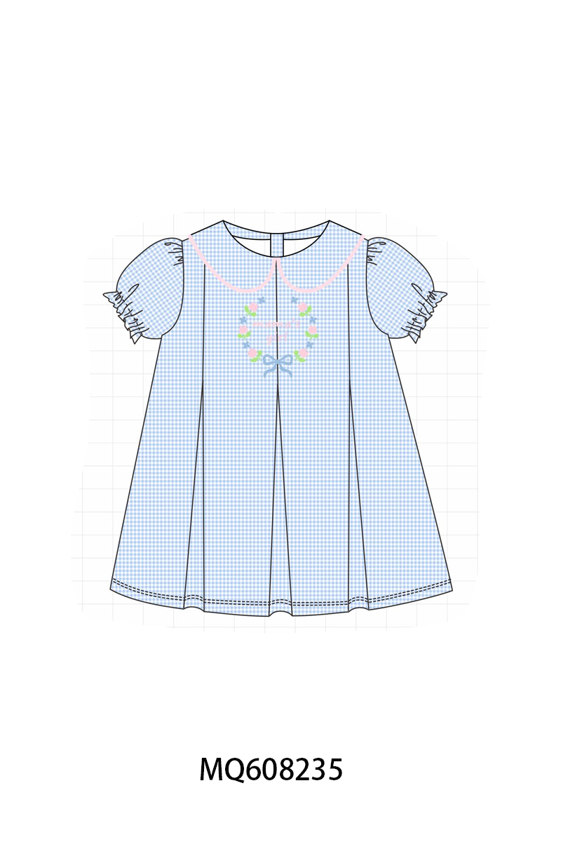 ETA MARCH 2026-po103 Blue gingham mama's girl embroidery colleciton