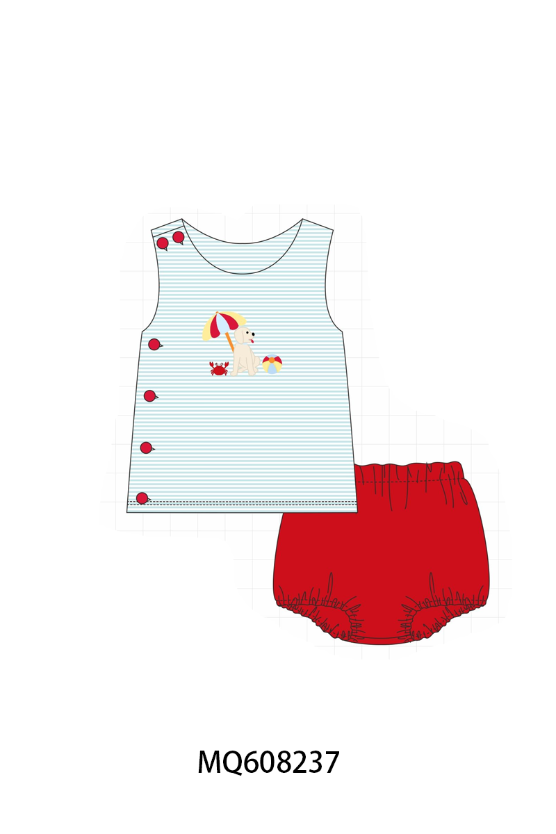 ETA MARCH 2026-po103 Blue stripe puppy applique collection