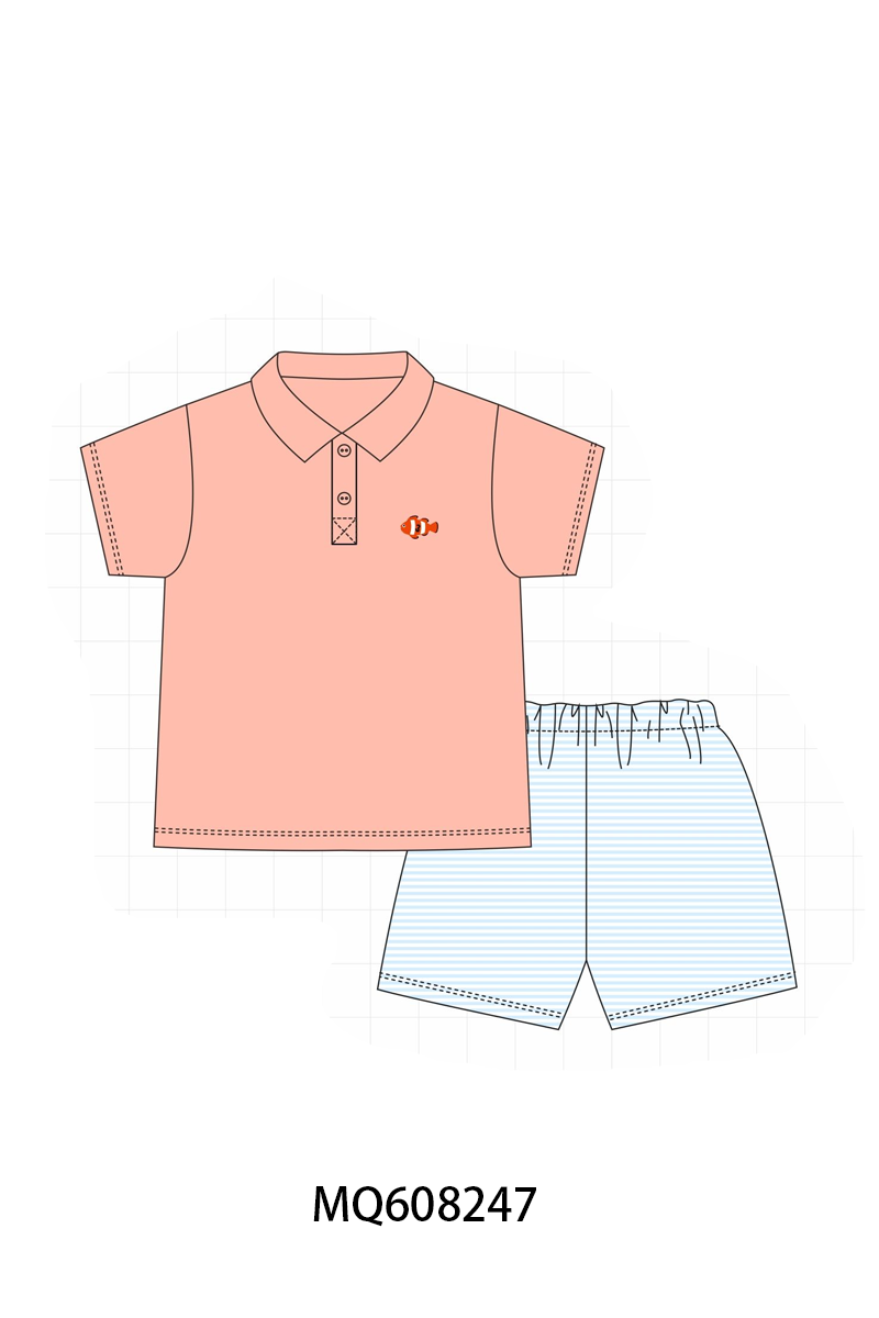 ETA MARCH 2026-po103 Blue stripe marine creatrue embroidery collection