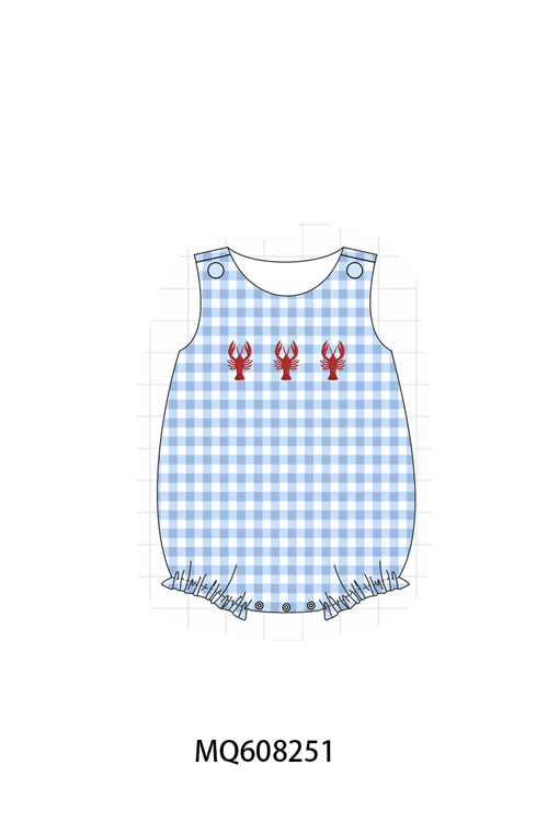 ETA MARCH 2026-po103 Blue lobster embroidery gingham collection