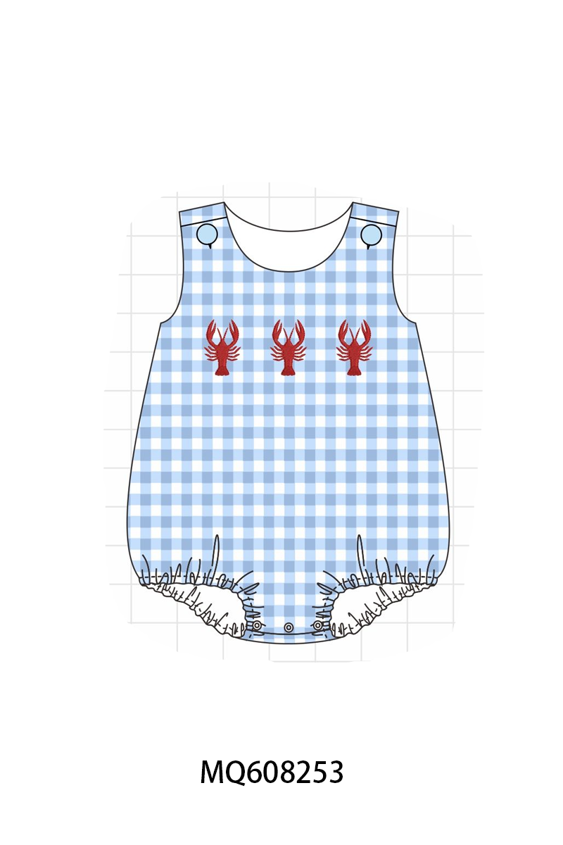 ETA MARCH 2026-po103 Blue lobster embroidery gingham collection