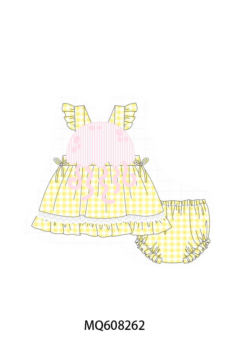 ETA MARCH 2026-po103 Yellow jellyfish applique gingham collection