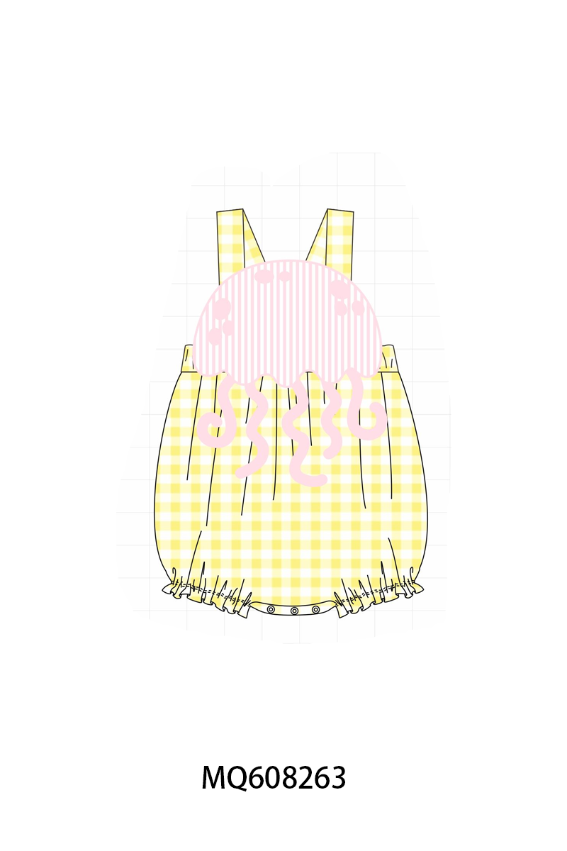 ETA MARCH 2026-po103 Yellow jellyfish applique gingham collection