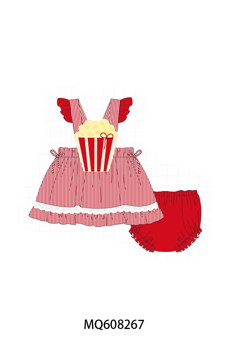 ETA MARCH 2026-po103 Red popcorn applique stripe collection