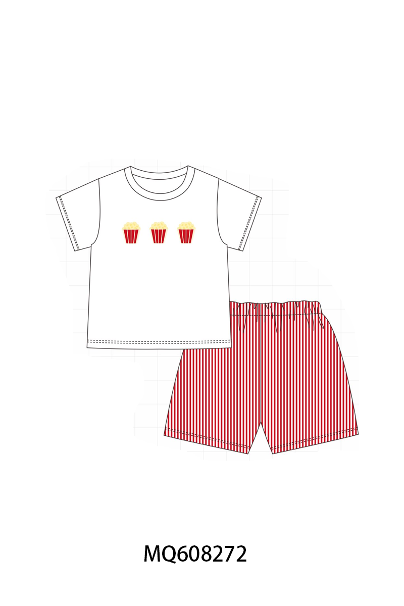 ETA MARCH 2026-po103 Red popcorn applique stripe collection