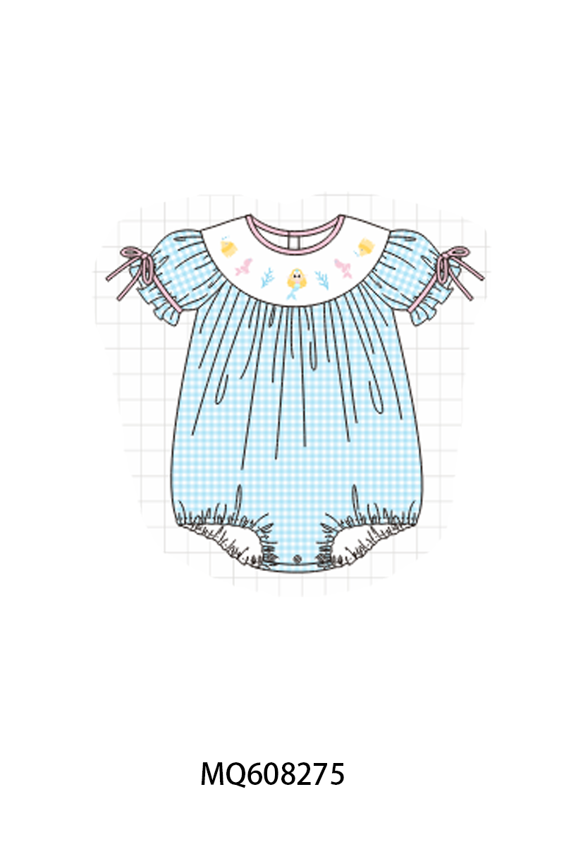 ETA MARCH 2026-po103 Blue fish embroidery gingham collection