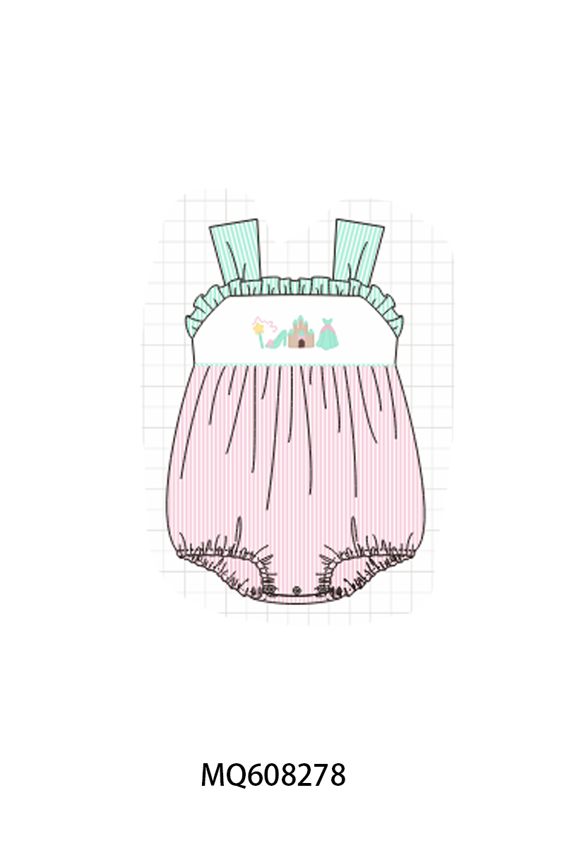ETA MARCH 2026-po103 Pink castle embroidery seersucker collection