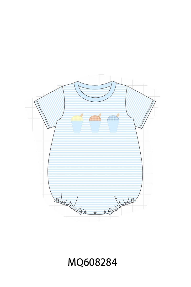 ETA MARCH 2026-po103 Blue&pink ice cream embroidery stripe collection