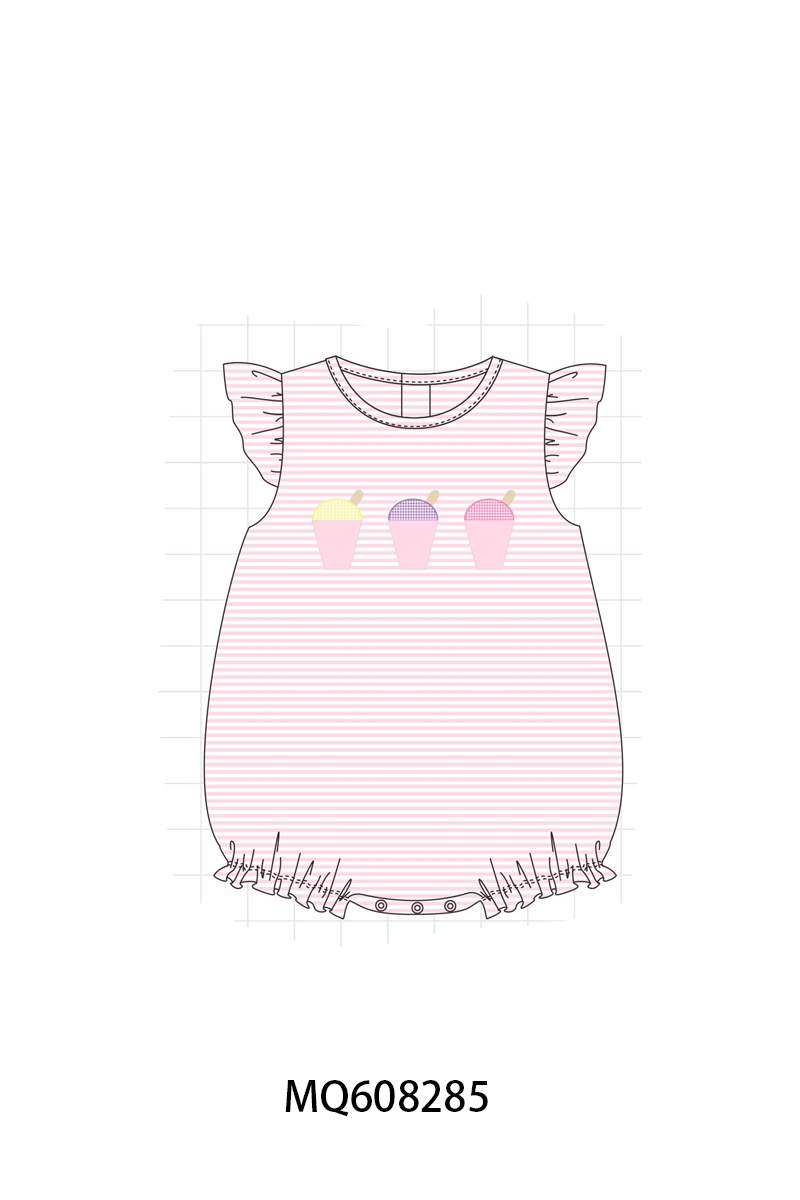 ETA MARCH 2026-po103 Blue&pink ice cream embroidery stripe collection