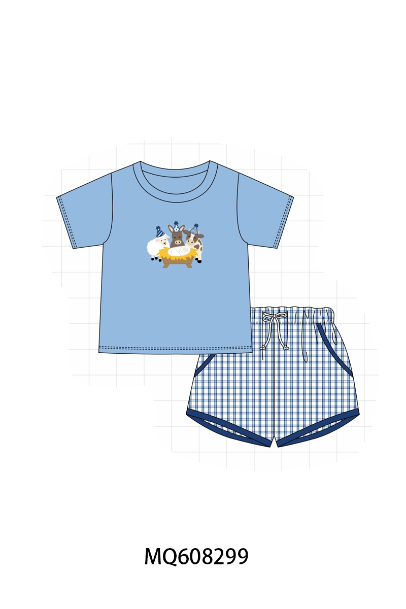 ETA MARCH 2026-po103 Blue farm nativity applique collection