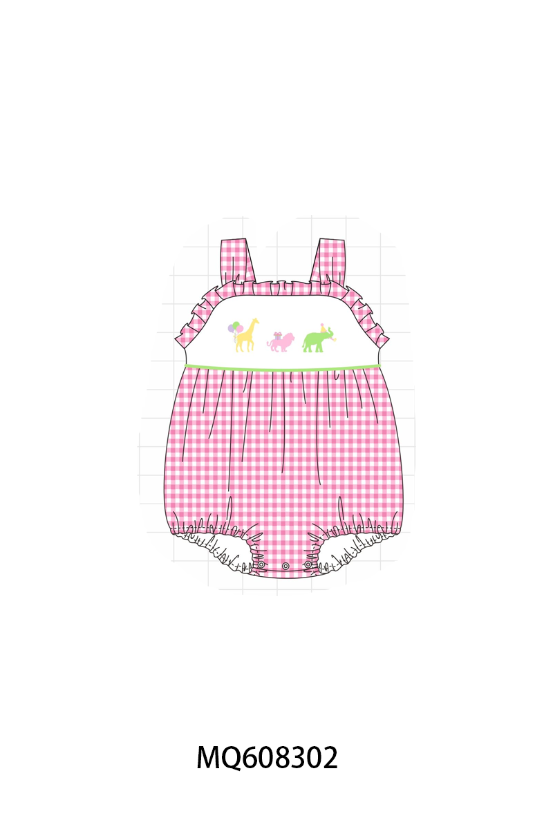 ETA MARCH 2026-po103 Pink&blue animal embroidery gingham collection